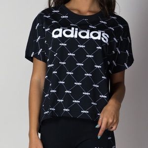 adidas Black and White Short Sleeve Tee
